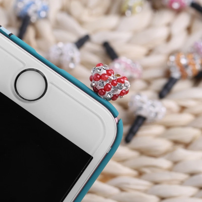 OOTDTY Стразы Love Heart 3,5 мм разъем для защиты от пыли Пробка для наушников для смарт-Phone-M35