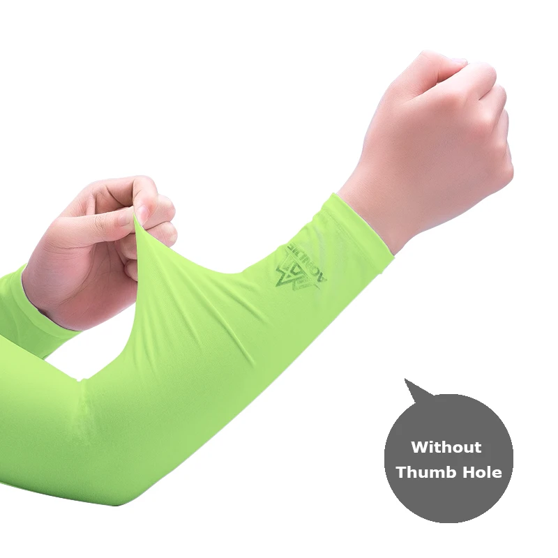 No Thumb Hole Green AONIJIE одна пара УФ Защита от солнца охлаждающий рукав крышка руки охладитель грелка для перчаток для бега для гольфа, велоспорта для вождения - Цвет: No Thumb Hole Green