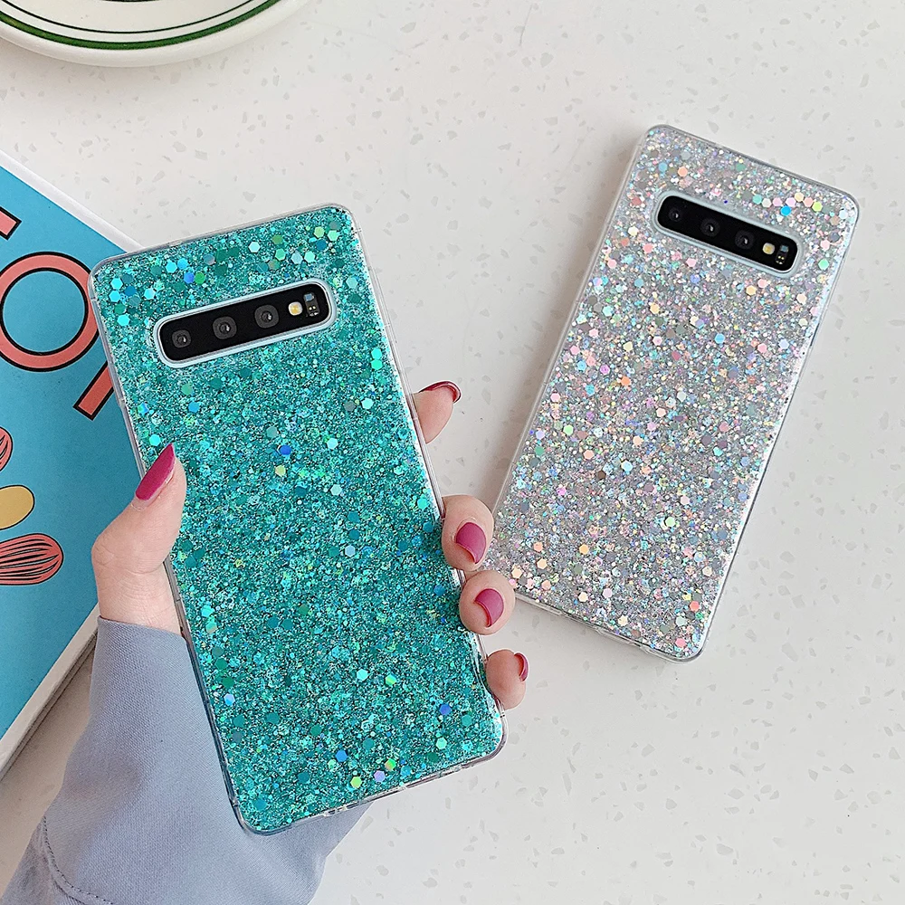 Чехол SUYACS с блестками для телефона Samsung Galaxy S20 S10 S8 S9 Plus A50 A70 A10 20 S Note 10 Pro эпоксидный