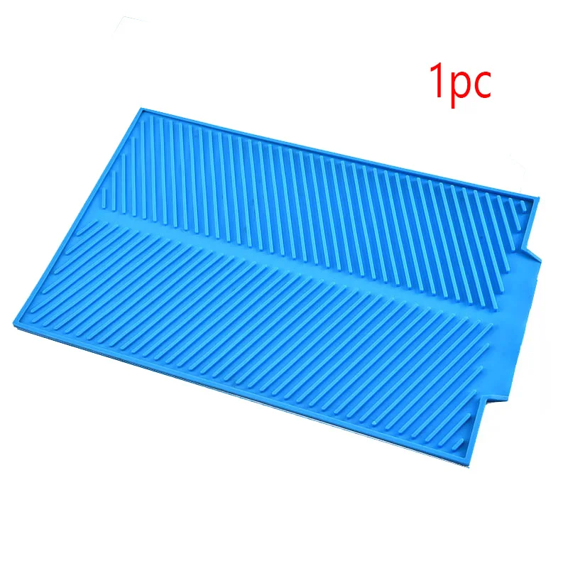 blue-1pc 4 шт./компл. бамбуковые циновки термостойкие нескользящий лоток силиконовые столовые приборы посудомоечной машиной Pad посуда Настольный коврик столовых 39*25 см - Цвет: blue-1pc