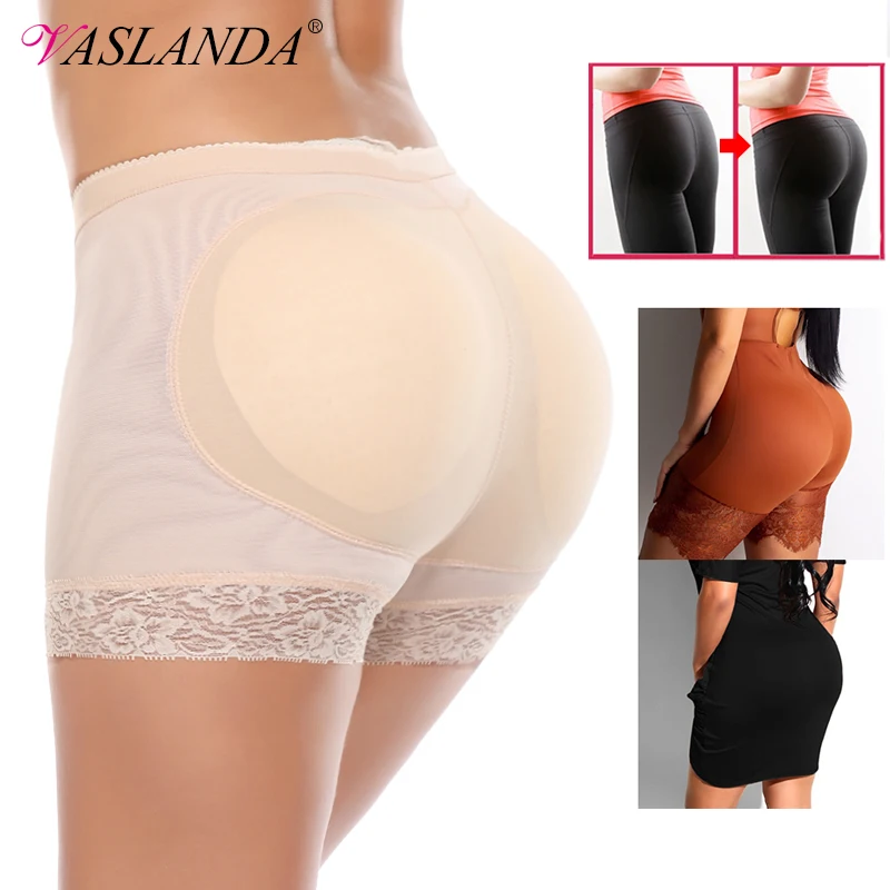 Vaslanda Women Padded Butt Hip Enhancer Body Shaper Seamless Lace