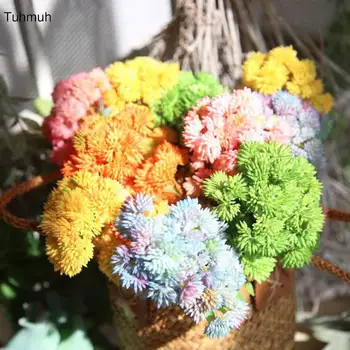 

Single Branch 6 Heads Artificial Simulation Succulent Plants Plastic Soft Latex Fake Flowers Wedding Home Decoration