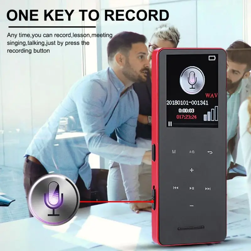 

8GB Voice Recorder MP3 Player Smart Touch Screen High Sound Quality With Mic Music Players Support 64GB TF Card built-in Speaker