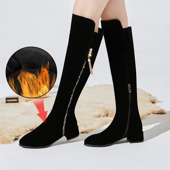 

Plus Size 34-43 Fashion 2020 Slim Knee High Boots Winter Boots Women Long Boots Winter Shoes Women Sock Boots Over The Knee Boot