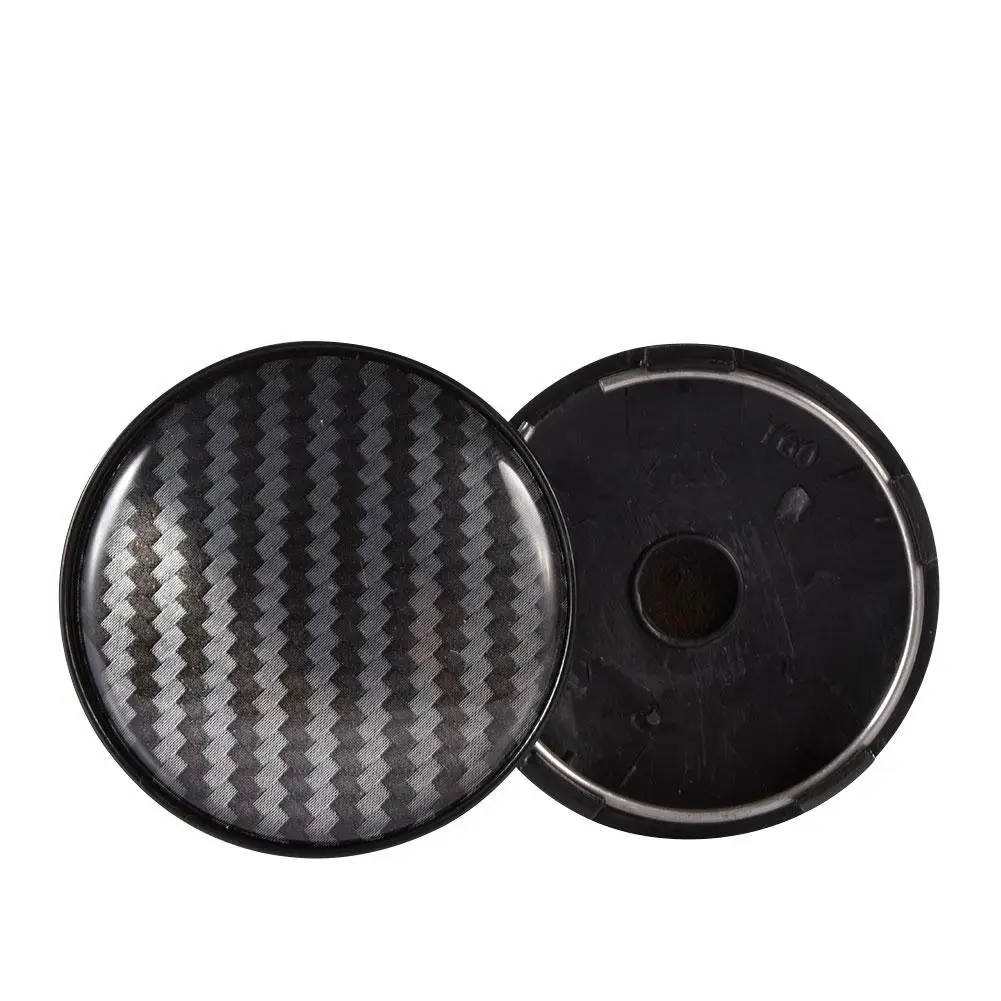 4PCS Carbon Fiber Pattern Texture Car Hub ABS Cover No Logo Modified Hub Center Cover Car SUV Wheel Center Hub Cover Black