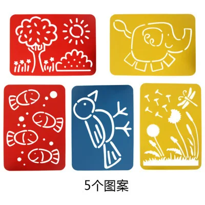 [Color 5-] A4 Painted Template Scene Lettered Hollow out Drawing Accessories Painting Theme Lace Ruler