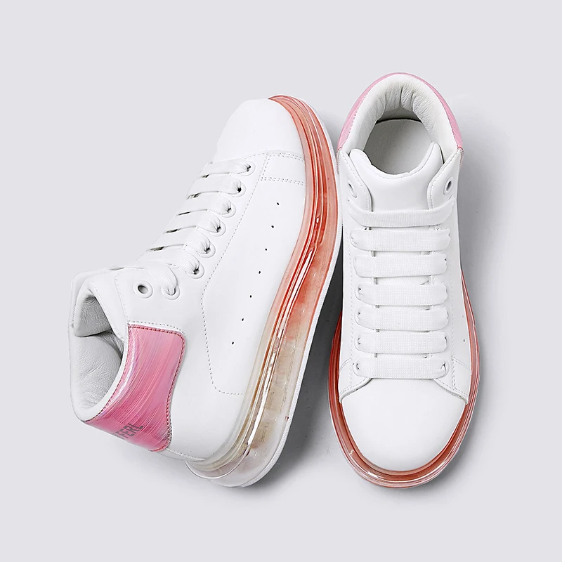 Fashion Pink Red Blue White Jelly Women Sneaker Casual Shoes High Upper Tenis Feminino Zapatos De Mujer Size 35-40 B992