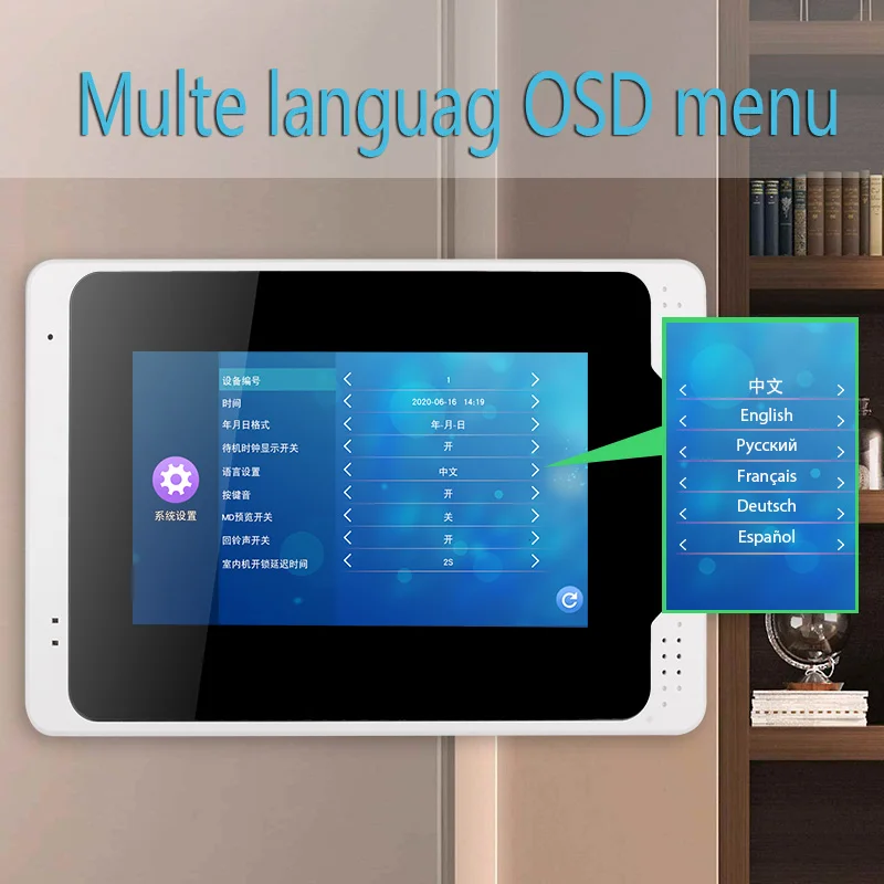 multi-language Tuya Smart WiFi Intercom Video Doorbell 7 Inch Wireless IP Video Door Phone 1080P Doorbell Camera