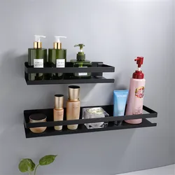 Bathroom Hardware Accessories 20-50cm Modern Matte Black Bathroom Corner Shelves Kitchen Wall Shelf Shower Shampoo Storage Rack
