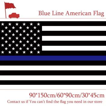 

10PCS Flag 90*150cm 60*90cm Blue Line Stripes American Flags 2 Grommets For Police Cops Flags Black, White Blue Flying Flags