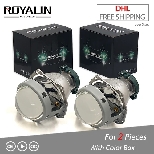 ROYALIN Bi Xenon Металл Летающий орел Hella 3R G5 фары объектив Универсальная автомобильная лампа D1S D2S D2H D3S D4S прожекторная лампа Модифицированная - Цвет: Темно-серый