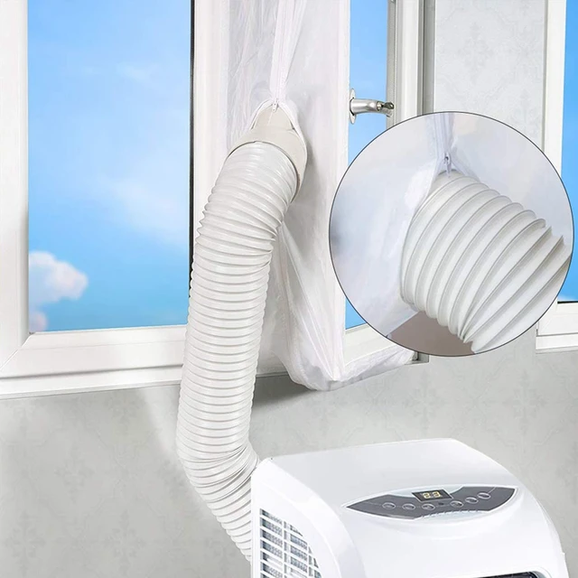 AirLock Window Seal for Portable Air Conditioner,400 Cm Flexible Cloth Sealing Plate Window Seal with With Zip and Adhesive Fast 2