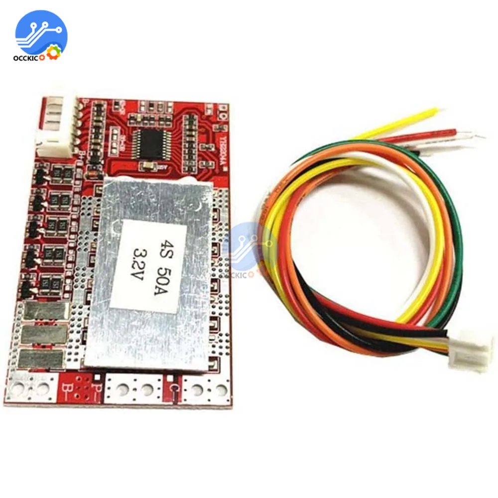 BMS Lifepo4 avec égaliseur de Balance, pour batterie de vélo et moto, Bord de Protection de la batterie, 4s 5s 50A 3.2V