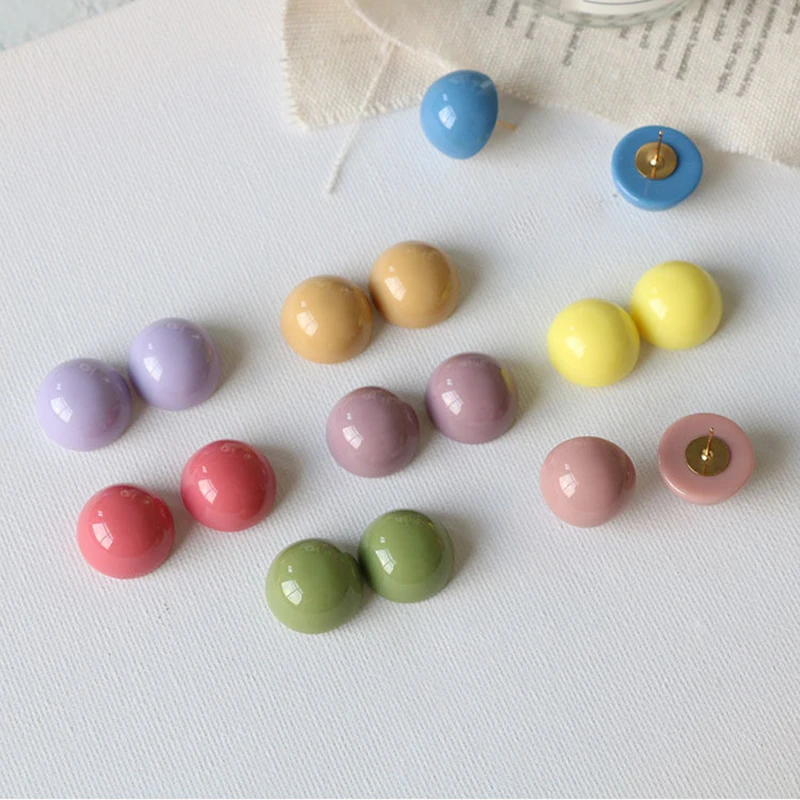 

10pcs 18mm Candy Color Round Resin Cabochon Bead for Diy Jewelry Making Patch fit Earrings Hairpin Accessories Handmade Findings