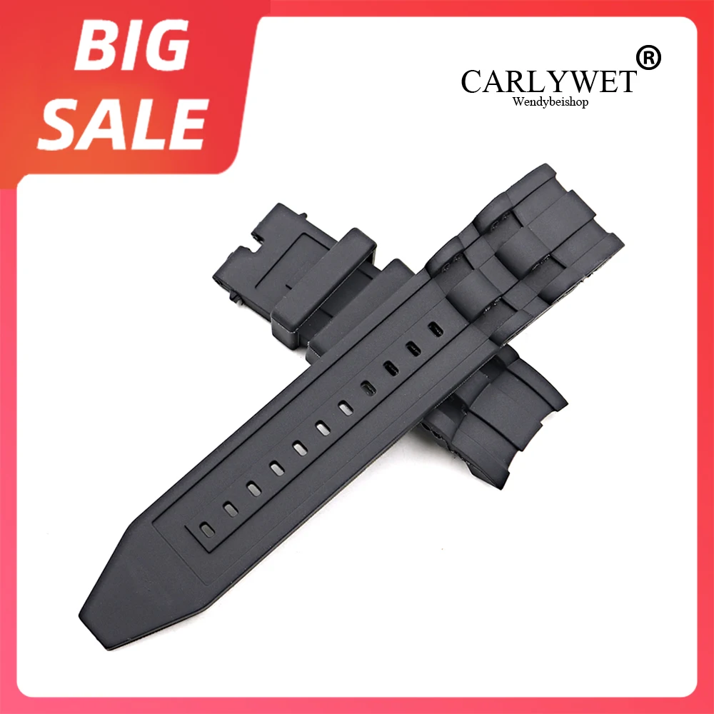 Carlywet 26 Millimetri Di Lusso Del Silicone Cinturino In Gomma Di Ricambio Per Invicta Pro Diver Collection Cronografo 6986-6991-6996-17566