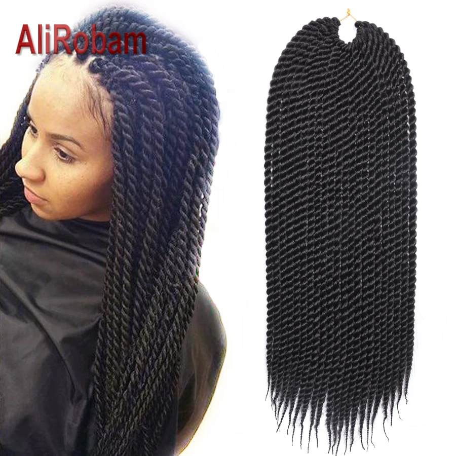Alirobam Senegalese Twist Brown Red Color Crochet Braids Synthetic