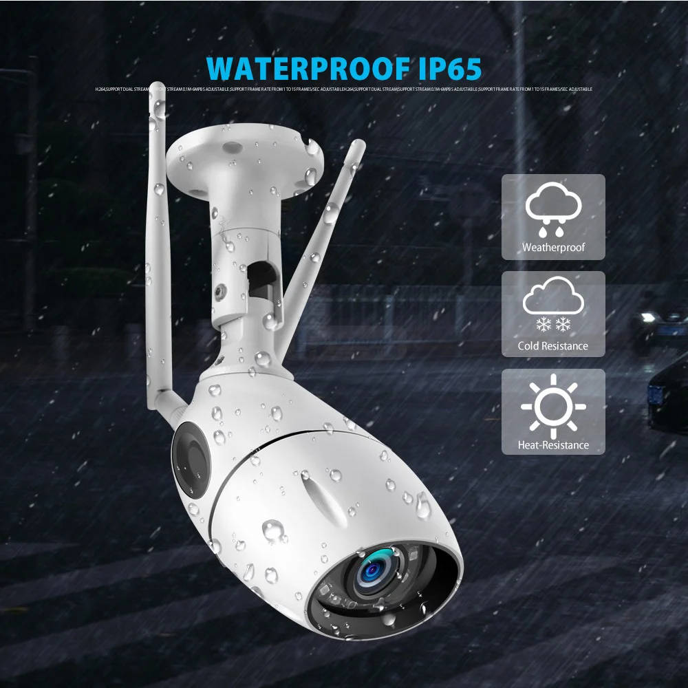  HD 5MP Wifi IP Camera 1080P Wireless Wired ONVIF CCTV Bullet Camera Outdoor Two Way Audio IR 20m P2 - 4.00039E+12
