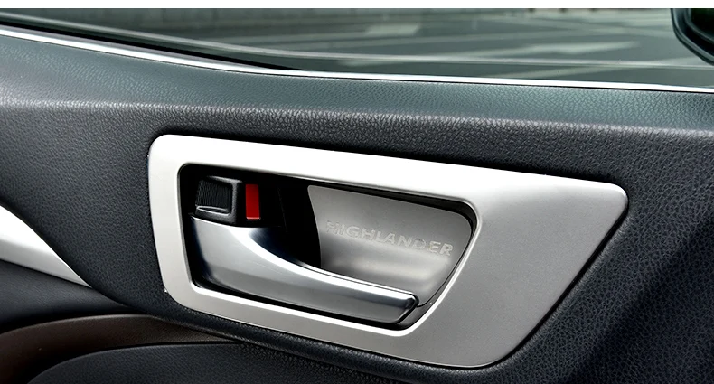 Автомобильный Стайлинг для Toyota Highlander 15-19 интерьер дверные ручки Крышка отделка наклейки для дверного кармана декоративные авто аксессуары