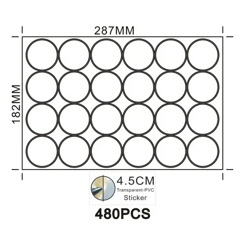 4.5CM T PVC 480PCS Самоклеящаяся бумага А4, белая прозрачная/глянцевая/матовая/крафт-бумага/матово-Золотая/Серебристая/металлическая-Золотая/Серебристая пустая печать, крепкая клейкая - Цвет: 4.5CM T PVC 480PCS