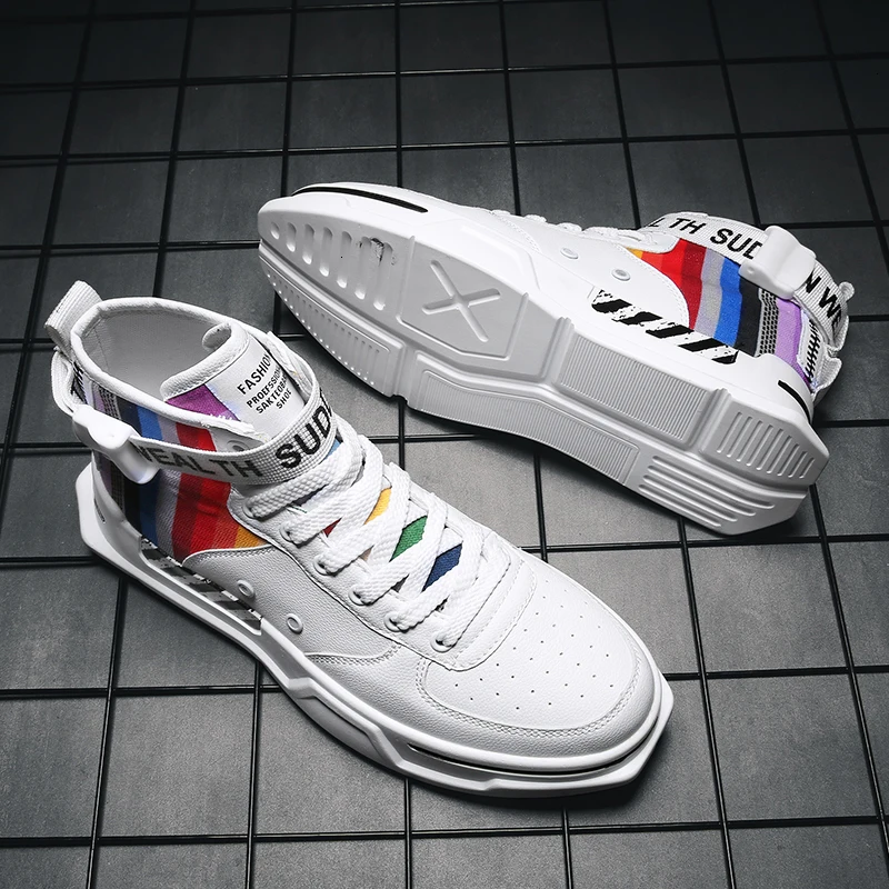 QZHSMY мужские повседневные кроссовки zapatos hombre Air Cushion новые уличные радужные модные кроссовки Off White