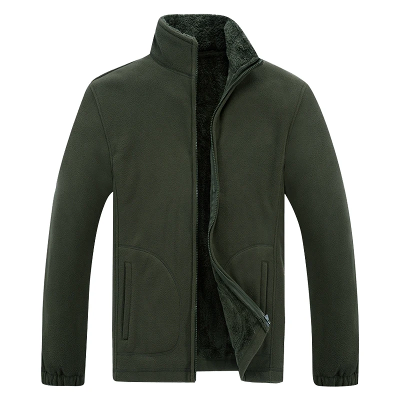 Army Green JACKSANQI, зимние мужские флисовые куртки для походов, для спорта на открытом воздухе, Мужская ветровка, для кемпинга, альпинизма, походов, лыжного спорта, мужское пальто 7XL RA352 - Цвет: Army Green