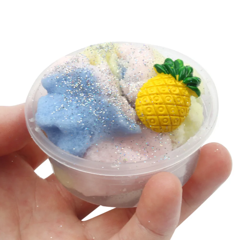 Colorful Mixing Cloud Cotton Candy Slime Fluffy Polymer Anti Stress Slime Sludge Cotton Mud Toy Toys For Children #A
