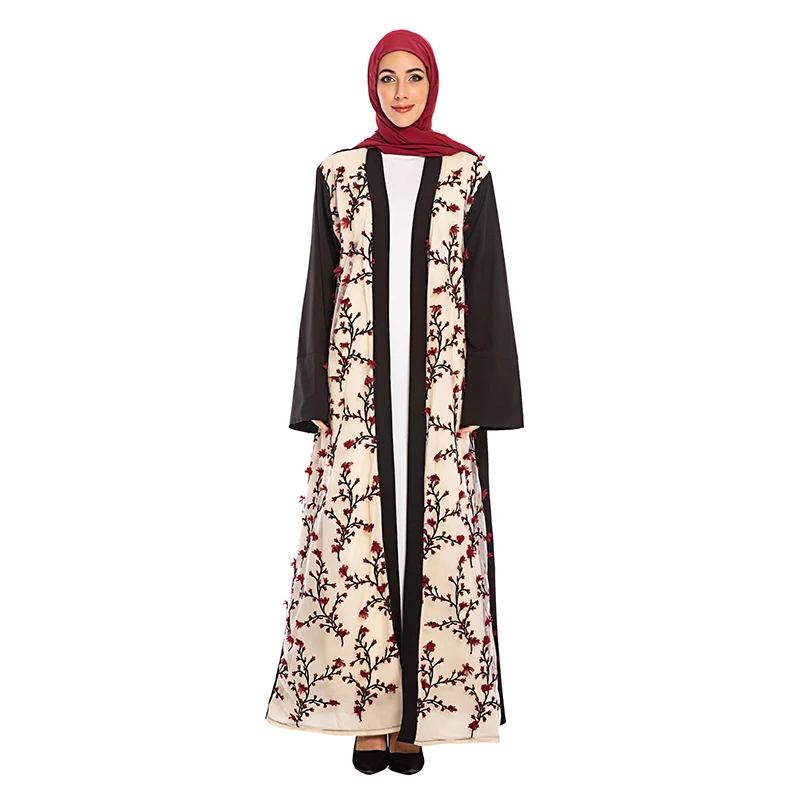 Цветочное кимоно Дубай Abaya хиджаб мусульманское платье женское кафтан халат
