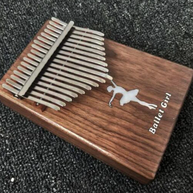 Kalimba 17 клавишное пианино балетная девушка черный орех Дерево калимба большой палец пианино инструмент подарок популярная клавиатура пианино инструмент