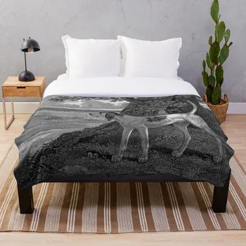 

Staghound Black And White Art Throw Blanket Soft Sherpa Blanket Bed Sheet Single Knee Blanket Office Nap Blanket