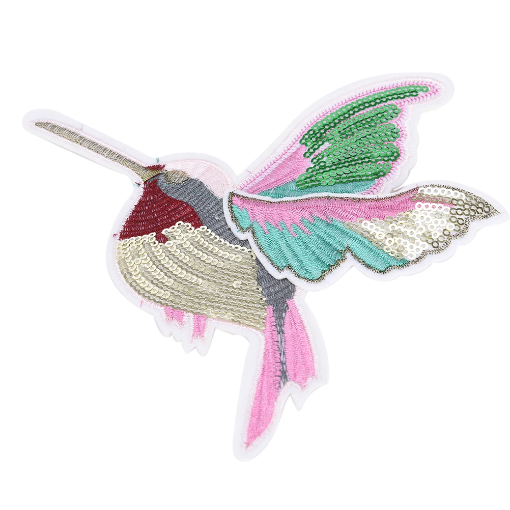 DIY Patchwork Bird Embroidered Patches Iron On Sewing For Clothes Stripe Patches Applique Diy Accessories Supplies