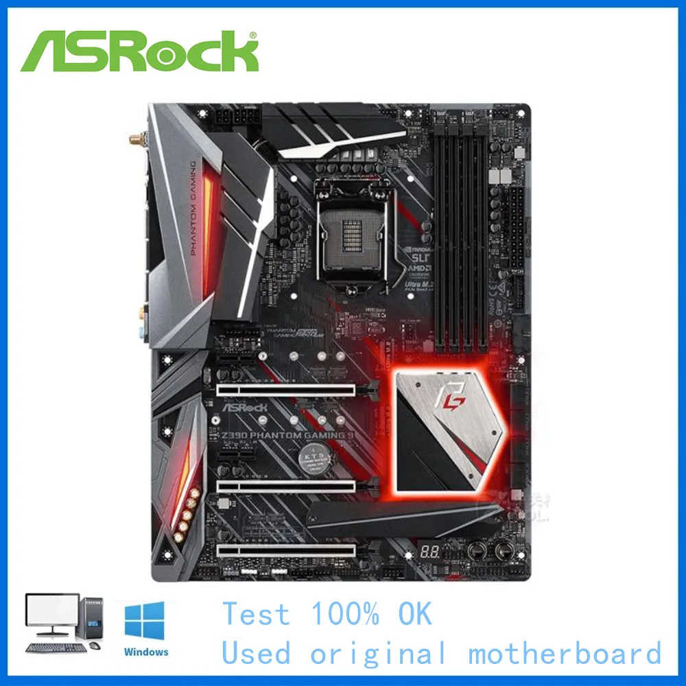 Материнская плата для компьютера ASRock Z390 Phantom Gaming 9 LGA 1151 DDR4 материнская
