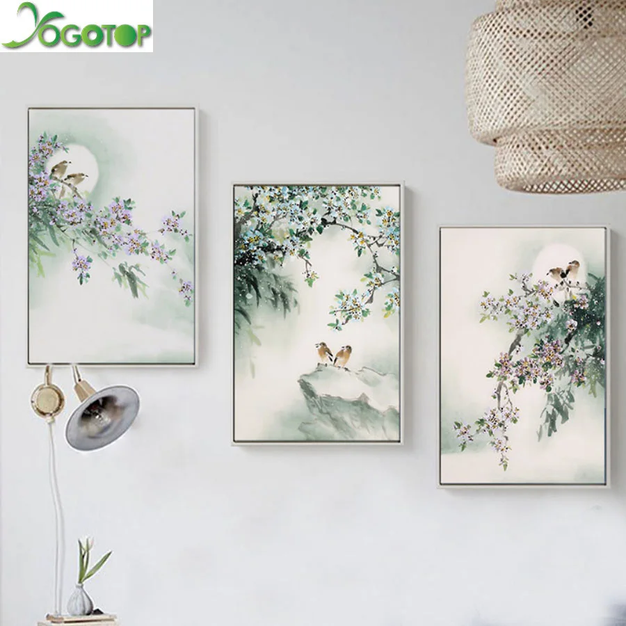 3 шт. цветок птицы, diy Алмазная картина, вышивка крестиком, алмазная вышивка, полный настенный Декор для дома, алмазная живопись ML851