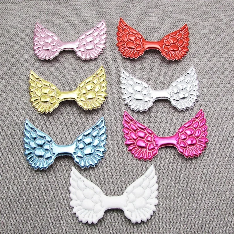 

20Pcs/lot 5*3.3cm Pu Leather Angel Wing Padded Patches Appliques for Handmade Craft DIY Kids Hair Clips Headwear Clothes Decor