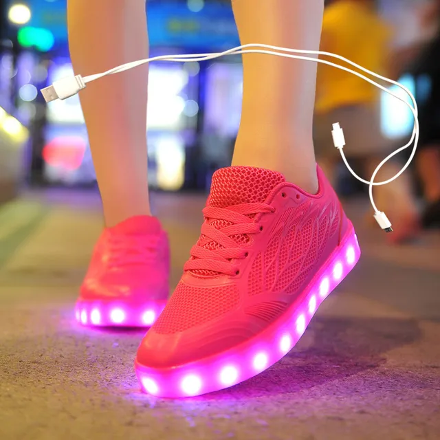 Size 35 40 Usb Chargering Led Shoes For Kids Adults Light Up Sneakers For Boys Girls Men Women Glowing Party Shoes Sneakers Aliexpress
