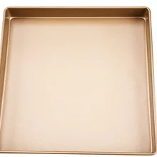 Горячая Распродажа, большой размер, квадратный, золотой, антипригарный, углеродистая сталь, молочные нуги, швейцарский рулон, торт, пекарня, блюдо для приготовления пищи, 11 дюймов