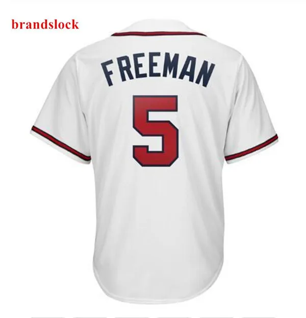 Новинка года. Мужская бейсбольная форма из джерси с надписью "Atlanta 13 Acuna Jr. 5 Freeman". Цвет: темно-синий, красный, белый