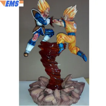 

16" Dragon Ball Z Statue Super Saiyan Bust Son Goku VS Vegeta Full-Length Portrait With LED Light GK Action Model Toy BOX Z2812