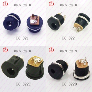 

100pcs/lot General Female DC connector Power Jack Socket Terminal PIN2.0*O.D.5.5mm/PIN1.3*O.D.3.5mm DC-021/022/022C/022D
