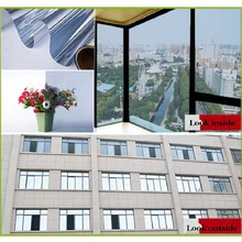 60 см x 2 м Размер Солнечная изоляционная оконная пленка прочная самоклеящаяся многоцветная односторонняя зеркальная односторонняя перспективная стеклянная наклейка