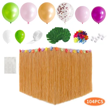 

124pcs/set Banquet Home Decoration Table Skirt Rectangle Baby Shower With Balloons Hotel Accessories Wedding Party Romantic