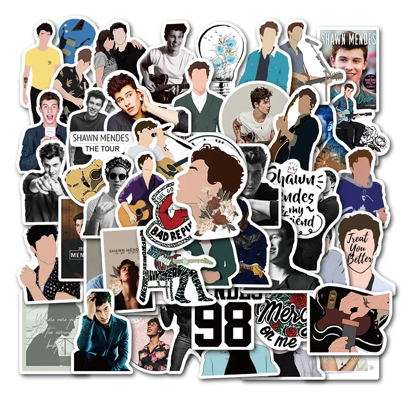 

50Pcs Singer Shawn Mendes Cartoon Sticker Waterproof On Suitcase DIY Laptop Guitar Skateboard Toy Cute Stickers