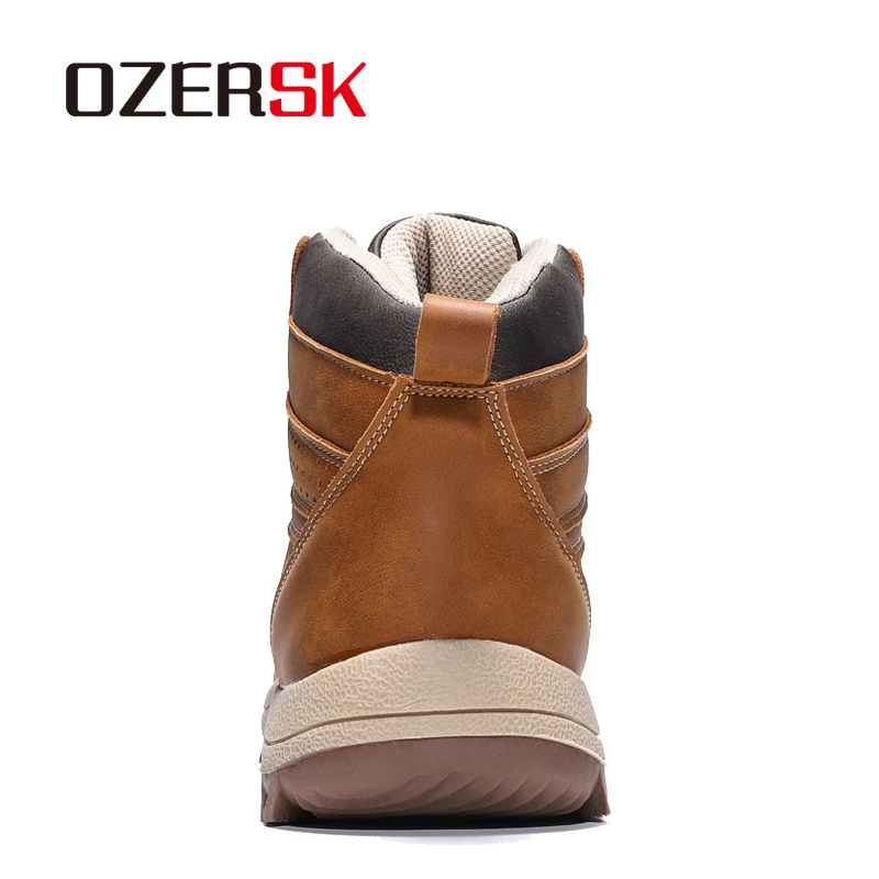 OZERSK/сезон осень-зима; мужские ботинки; кожаная мужская обувь на шнуровке; Высококачественная классическая обувь; зимние ботинки; мужские повседневные ботильоны