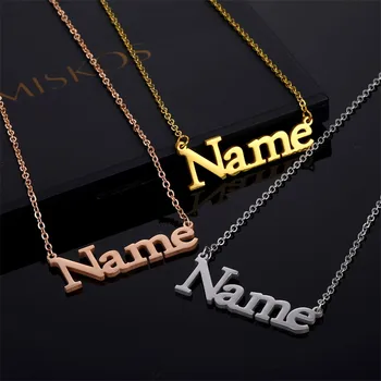 

Customized Women Necklaces Stainless Steel Personalized Nameplate Name Necklace Signature Pendant Choker Hip Hop Charms Jewelry