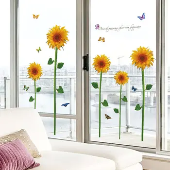 

Sunflower Removable Self-adhesive Window Wall Stickers Decal Decor Exquisite Wall Stickers For Home Decoration