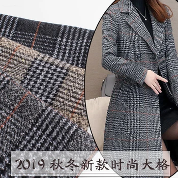 

Double-sided Large Plaid Wool Fabric Padded Cashmere