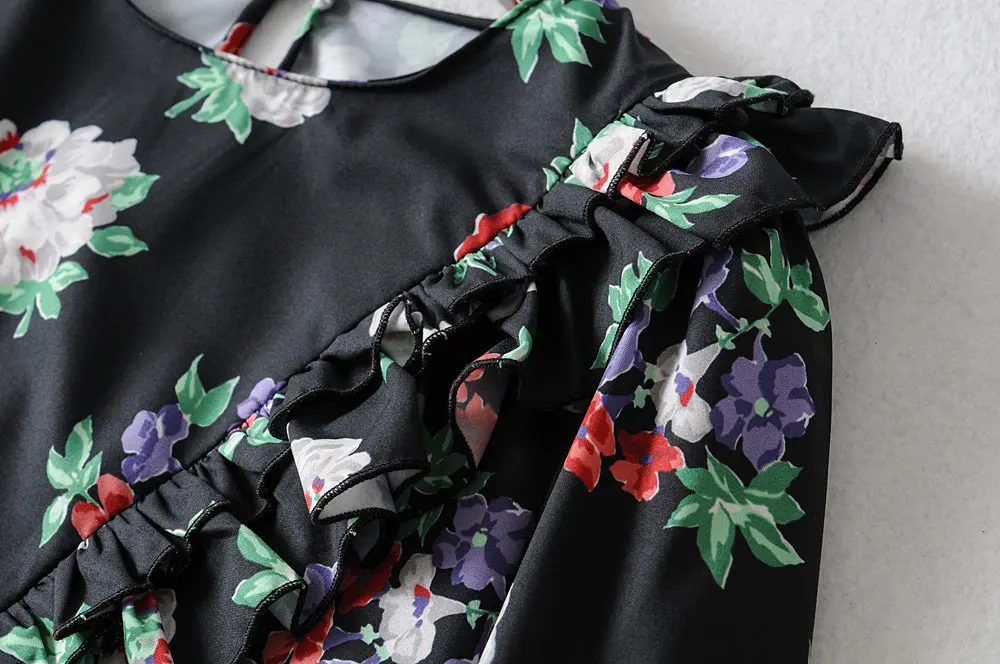 Увядшее Новое Осеннее кимоно туника с рукавами три четверти de moda Англия Винтаж Цветочный принт блузки женские топы и блузки плюс размер