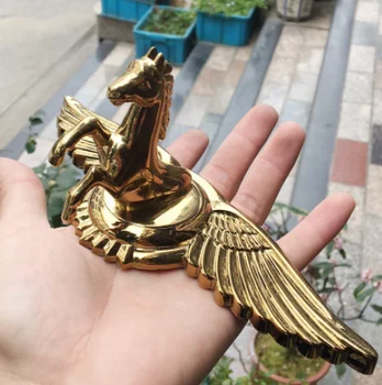 preço Adesivo Emblema Do Emblema Do Ornamento Da Capa Do Carro Geral Da Asa Do Pônei Do Cavalo Do Metal Dourado
