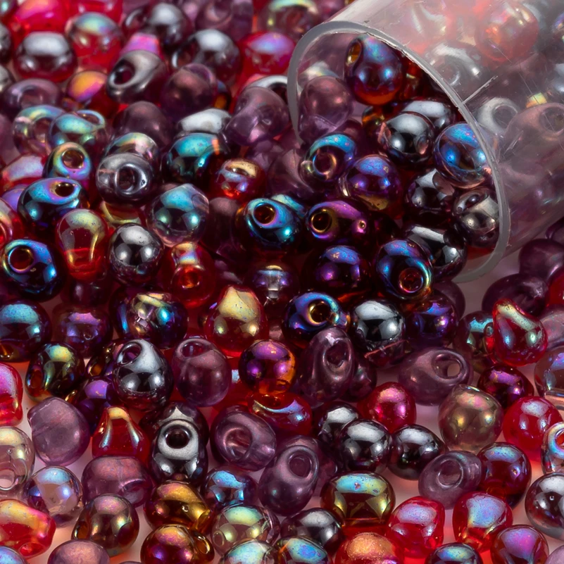

Drops Miyuki Beads 3.4mm Multicolor Picasso Blue Opaque Seedbeads Japanese Garment Beads 3grams Or 5gram About 20pcs/g DIY Craft