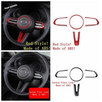 

Lapetus Auto Steering Wheel Ring Strip Cover Trim Fit For Mazda 3 2019 2020 Accessories Interior ABS / Red / Carbon Fiber Look