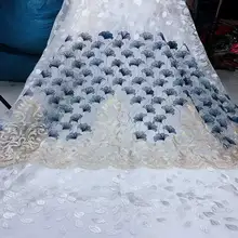 Высокое качество африканская кружевная ткань французская Чистая Вышивка Тюль кружевная ткань для нигерийского свадебного платья YJ02